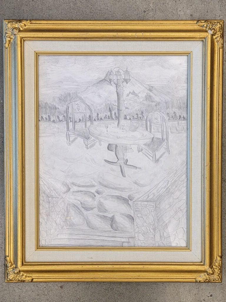 黛西·克劳福德，八年级，“山的回忆”，绘画