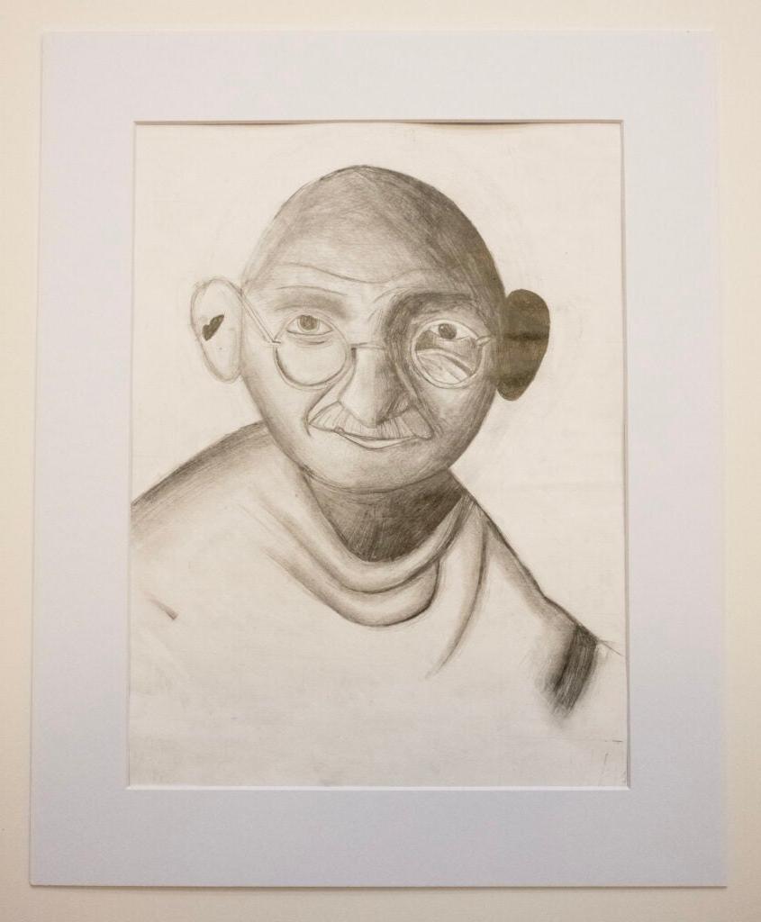 Celeste Lunier，六年级，“甘地”，绘画